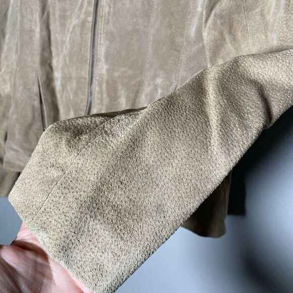 Wilson’s Leather Beige Women’s Zip Up Leather Suede Jacket - Picture 3 of 6